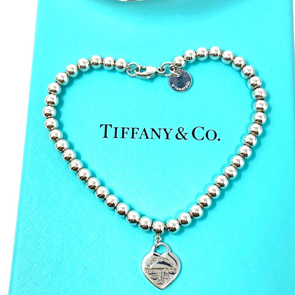 Authentic Tiffany & CO. Return To Mini Heart Tag Enamel Blue Bracelet. - Picture 3 of 8